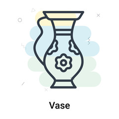 Vase icon vector sign and symbol isolated on white background, Vase logo concept