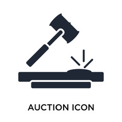 Auction icon vector sign and symbol isolated on white background, Auction logo concept