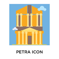 Naklejka premium Petra icon vector sign and symbol isolated on white background, Petra logo concept