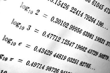 Large number of mathematical formulas on a white background