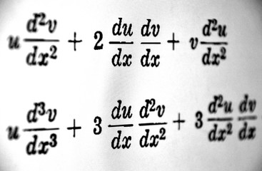 Large number of mathematical formulas on a white background