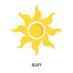 sun icon vector sign and symbol isolated on white background, sun logo concept