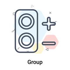 Group icon vector sign and symbol isolated on white background, Group logo concept