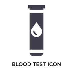Blood test icon vector sign and symbol isolated on white background, Blood test logo concept