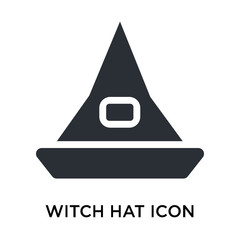 Witch hat icon vector sign and symbol isolated on white background, Witch hat logo concept