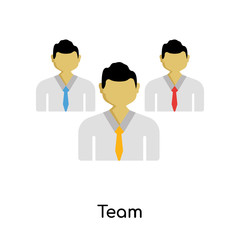 Team icon vector sign and symbol isolated on white background, Team logo concept