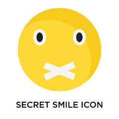 Secret smile icon vector sign and symbol isolated on white background, Secret smile logo concept