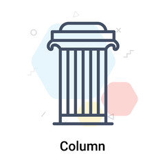 Column icon vector sign and symbol isolated on white background, Column logo concept