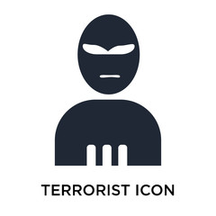 Terrorist icon vector sign and symbol isolated on white background, Terrorist logo concept