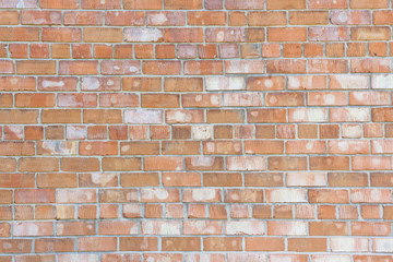 Obraz premium Old Grunge Brickwall Texture. Vintage Brick Wall With Shabby Faded Surface Background. Stonewall Wallpaper. Copy Space