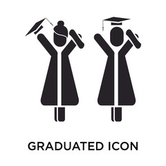 Graduated icon vector sign and symbol isolated on white background, Graduated logo concept