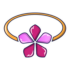 Flower gold ring icon. Cartoon of flower gold ring vector icon for web design isolated on white background