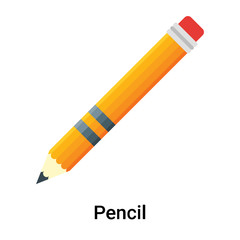 Pencil icon vector sign and symbol isolated on white background, Pencil logo concept
