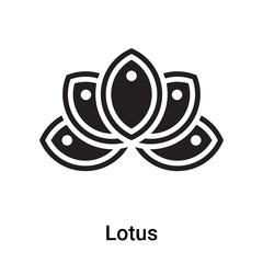 Lotus icon vector sign and symbol isolated on white background, Lotus logo concept