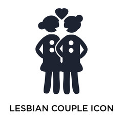 Lesbian Couple icon vector sign and symbol isolated on white background, Lesbian Couple logo concept