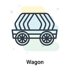 Wagon icon vector sign and symbol isolated on white background, Wagon logo concept