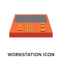 Workstation icon vector sign and symbol isolated on white background, Workstation logo concept