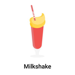 Milkshake icon vector sign and symbol isolated on white background, Milkshake logo concept