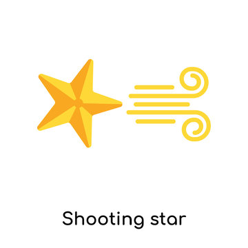 Shooting star icon vector sign and symbol isolated on white background, Shooting star logo concept