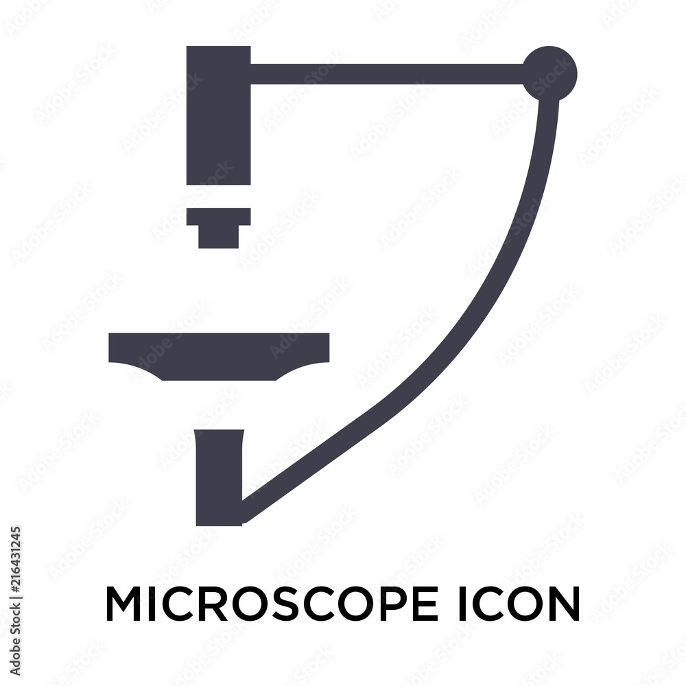 Wall mural Microscope icon vector sign and symbol isolated on white background, Microscope logo concept - Wall murals