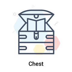 Chest icon vector sign and symbol isolated on white background, Chest logo concept