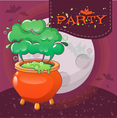 Halloween party concept background. Cartoon illustration of Halloween party vector concept background for web design