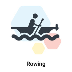 Rowing icon vector sign and symbol isolated on white background, Rowing logo concept