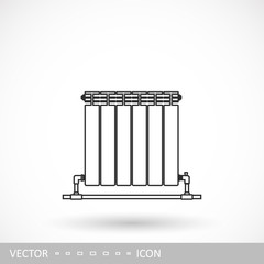 Battery for heating icon. A radiator icon in the style of linear design.