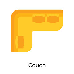 Couch icon vector sign and symbol isolated on white background, Couch logo concept