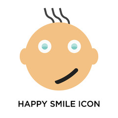 Happy smile icon vector sign and symbol isolated on white background, Happy smile logo concept