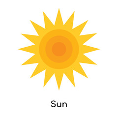 Sun icon vector sign and symbol isolated on white background, Sun logo concept