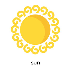 sun icon vector sign and symbol isolated on white background, sun logo concept