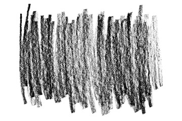 Grunge black graphite pencil texture, isolated on white background