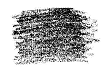 Grunge black graphite pencil texture, isolated on white background