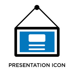 Presentation icon vector sign and symbol isolated on white background, Presentation logo concept
