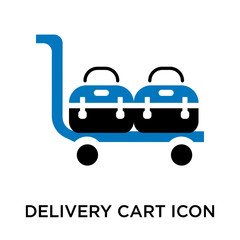 Delivery cart icon vector sign and symbol isolated on white background, Delivery cart logo concept