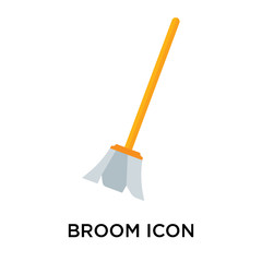 Broom icon vector sign and symbol isolated on white background, Broom logo concept