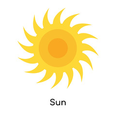 Fototapeta premium Sun icon vector sign and symbol isolated on white background, Sun logo concept