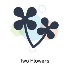 Two Flowers icon vector sign and symbol isolated on white background, Two Flowers logo concept