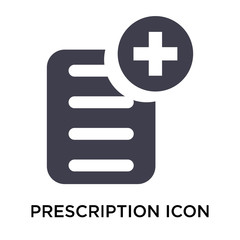 Prescription icon vector sign and symbol isolated on white background, Prescription logo concept