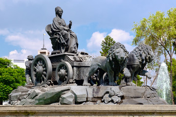 The fountain of Cibeles at Colonia Roma in Mexico City