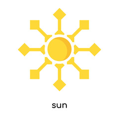 sun icon vector sign and symbol isolated on white background, sun logo concept