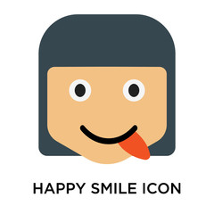 Happy smile icon vector sign and symbol isolated on white background, Happy smile logo concept