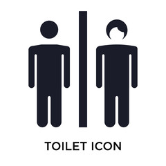 Toilet icon vector sign and symbol isolated on white background, Toilet logo concept