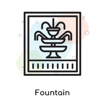 Fountain icon vector sign and symbol isolated on white background, Fountain logo concept