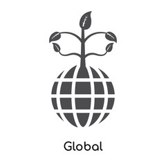 Global icon vector sign and symbol isolated on white background, Global logo concept