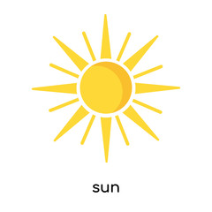 sun icon vector sign and symbol isolated on white background, sun logo concept