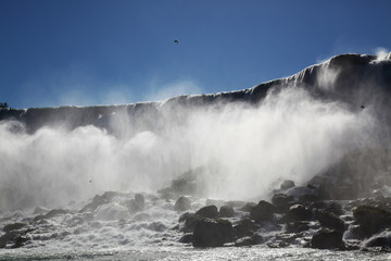 Landscape  Niagara falls have the mist in New York, USA