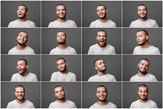 Portraits Of Man With Positive Emotions