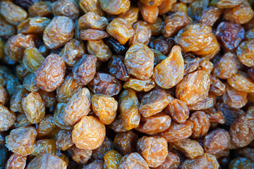 Top view of prunes in a bazaar as texture